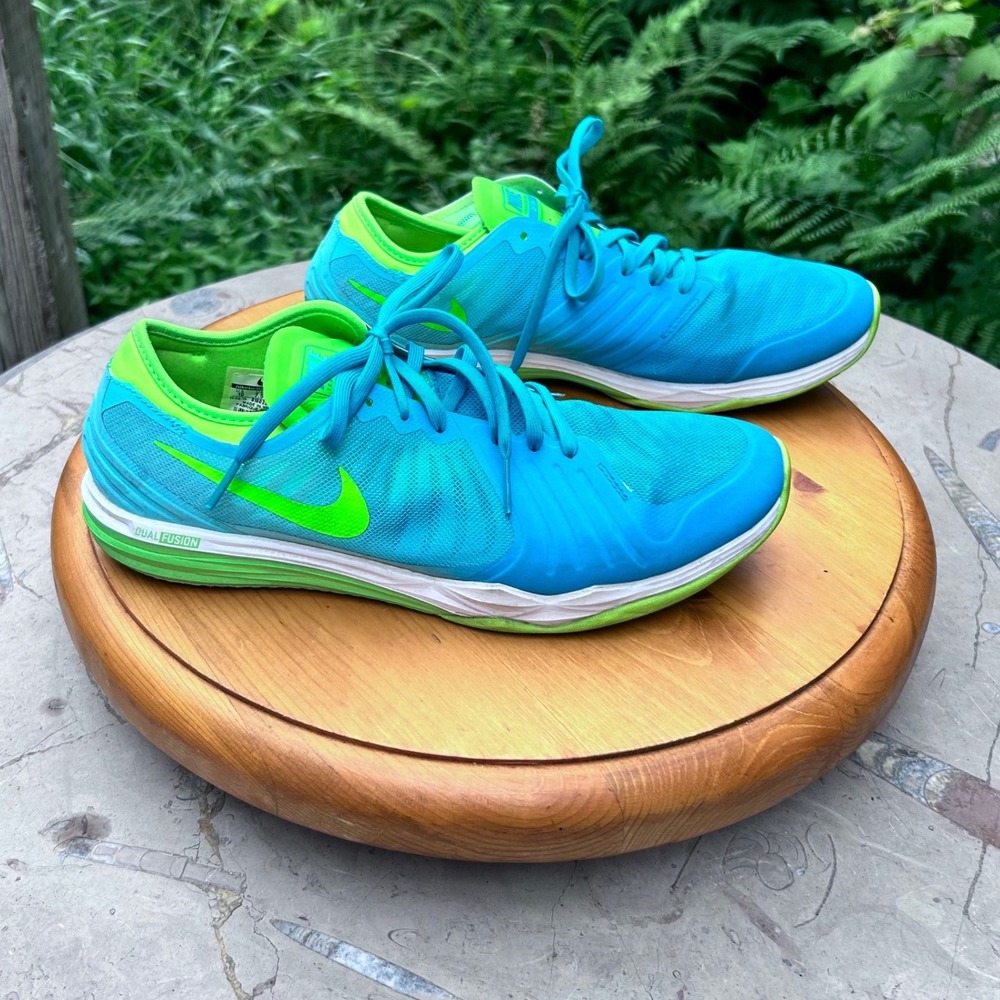 Dual Fusion TR 4 Print Cross Trainer Womens Size 10 Teal Blue Volt Green Nike